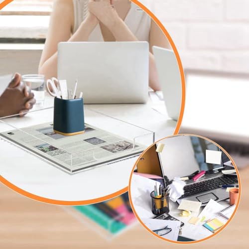 Plateau à courrier en acrylique transparent : organiseur de bureau empilable pour vos documents - 4