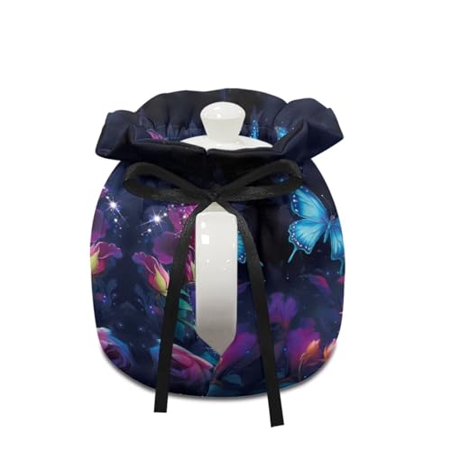 Image of Butterfly Rose Tea Pot Cover Keep Tea Warm Insulation Teapot Cozies Machine Washable Kettle Cover Breakfast Warmer Home Decor for Home Kitchen Tea Party Table Decor