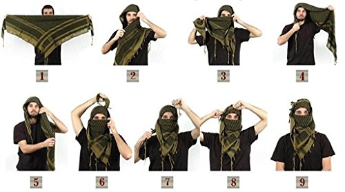 Shemagh Tactical Scarf 8 In 1 Large Thick Military Desert Keffiyeh Head Neck Arabe Scarf #TOP4