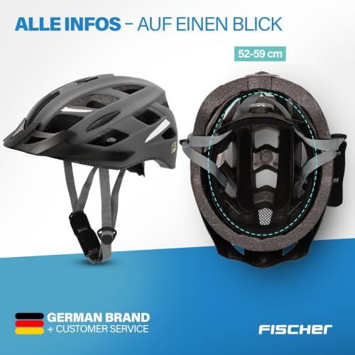 Foto von FISCHER Erwachsene Fahrradhelm, Radhelm, Cityhelm Urban Levin, S/M, 52-59cm, grau, mit beleuchtetem Innenring-System