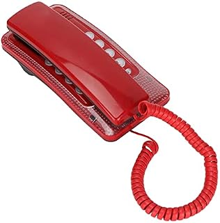 Desktop Corded Telephone,Portable Wall Mounted Landline,with Redial Quick Flash Mute Function,Cord Phones for Home Hotel Office,Retro Classical Telephone Landline Wired Desktop Phone(Red)