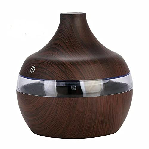 Electric Aromatherapy LED Essential Oil Diffuser – Humidifier and Air Diffuser with USB Connectivity for Office, Home, Study Or Room (Dark Wood)