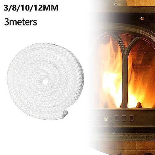 WALKFB 1 x weiße Dichtungsschnur, Herdtür, Kaminschnur, Fiberglas, Hochtemperatur- Holzofen- Dichtungsseil, Ersatz, 6/ 8/ 10/ 12 mm-3