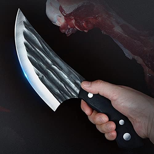 Meat Cleaver,Cleaver Knife, Butcher Knife 5CR15MOV Stainless Steel Deboning Knife Household Outdoor Fish Killer Knife Cut Meat Small Scimitar