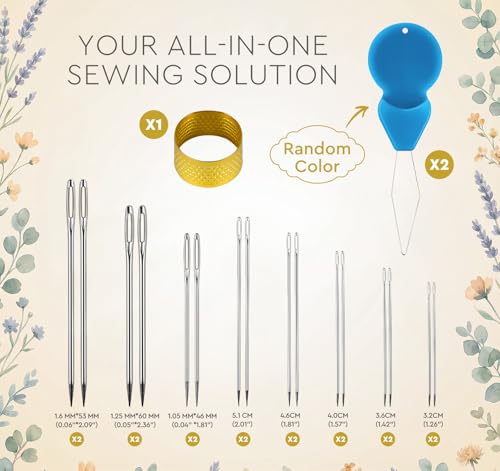 Kit de hilos de coser ilauke, 600 yardas, 6 colores con aguja miniatura 3