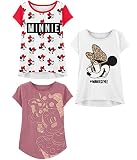 Minnie Mouse Tshirt (3-Shirts Pack) Kids & Toddler Girls Clothes 3T Wh/Mau/Wh SS