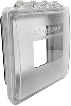 Sealproof Slim 2-Gang Shallow Not In Use Weatherproof Outdoor Outlet Cover | Lockable, 45 Configurations, Low Profile