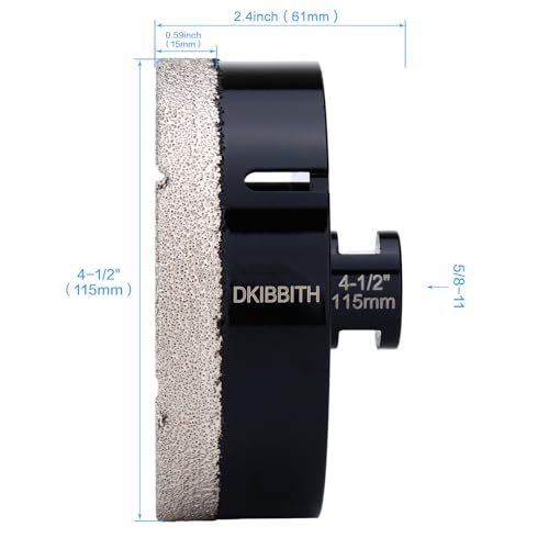 image for DKIBBITH 4-1/2in Dry Diamond Core Drill Bit, Tile Hole Saw for Ceramic