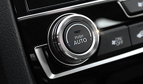 Ijdmtoy 2Pcs Silver Anodized Aluminum Ac Climate Control Ring Knob Covers Compatible With 2016-21 10Th Gen Honda Civic #TOP4