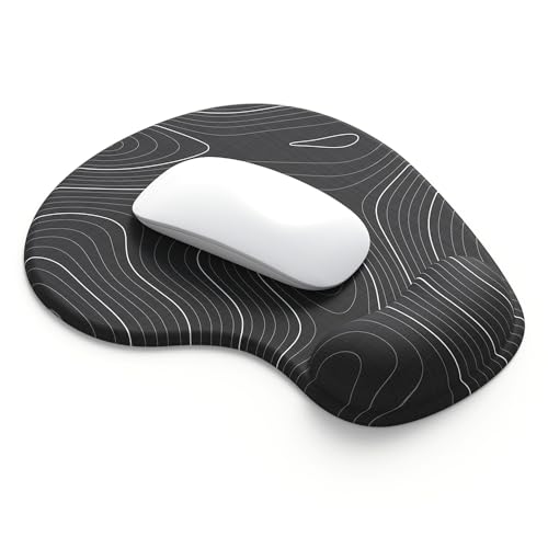 Office Mousepad with Gel Wrist Support - Ergonomic Gaming Desktop Mouse Pad Wrist Rest - Design Gamepad Mat Rubber Base for Laptop Computer -Silicone Non-Slip Special-Textured Surface (15DigitalT)