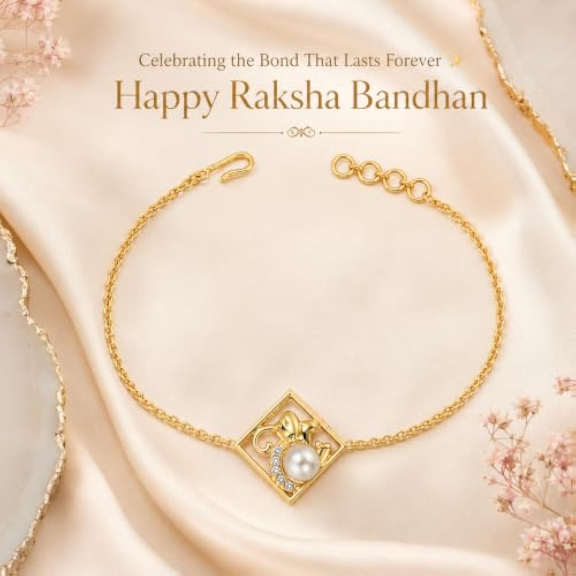 Ganesha Square Rakhi Bracelet for Men & Boys