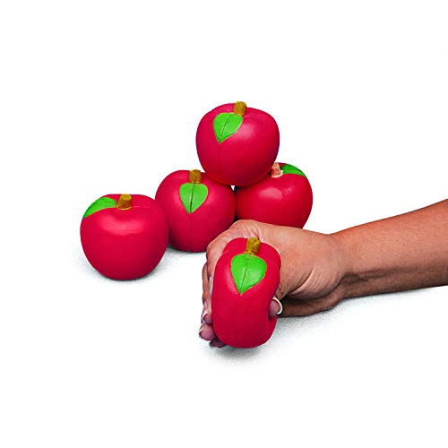 Apple Shaped Squish Stress Toys (set of 12 pieces) Party Favor and Classroom Giveaways