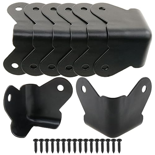 Heyous 8PCS Textured Steel, Edge Protection Box Corner Protector, Powder Coat Corner, Decorative Corner Protector, with Installation Screws, Black
