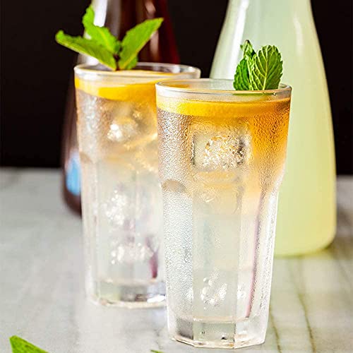Image of 500 ML Highball Glass Set of 4 Large Drinking Glasses Heavy Base Tumblers for Water, Juice and Cocktails, Iced Tea, Milkshake, Coke,Home, Everyday Use-Dishwasher Safe (Heavy 500 ML, Set of 4)