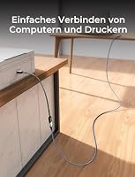 AINOPE USB Verlängerung Kabel USB 3.0 Verlängerungskabel A Stecker auf A Buchse mit eleganten Alluminiumsteckern, Nylon Stoffmantel für Kartenlesegerät,Tastatur, Drucker, Scanner,Kamera, 3M, Grau – Ansicht 8
