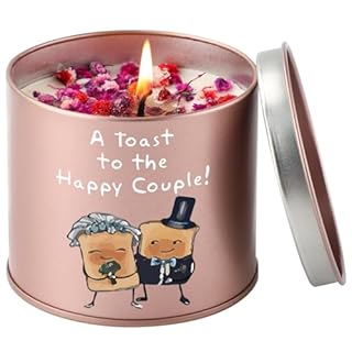 PRSTENLY Wedding Gifts for Bride and Groom, 9OZ Lavender Scented Candles Gifts for Couple on Wedding Day, Funny Engagement Anniversary Presents for Her Him, A Toast to The Happy Couple