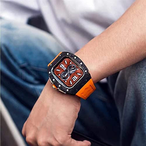 Bracelet caoutchouc Apple Watch SE 44mm et boîtier carbone - 2