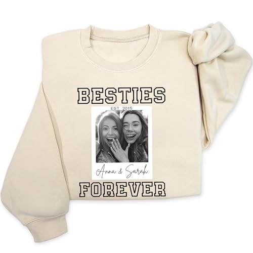 Personalized Besties Sweatshirts, Custom Names and Year Shirt, Sisters Matching Hoodie, BFF Gifts4