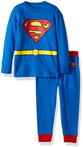 Intimo Big Boys 12 Months-10 Superman Long Sleeve Cotton Pajamas 8 Blue