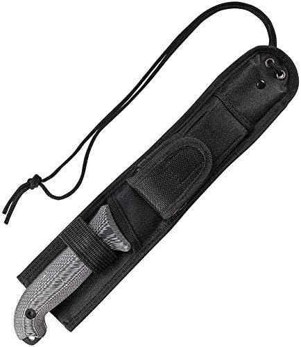 Schrade SCHF52M Frontier 13in High Carbon Steel Fixed Blade Knife with 7in Drop Point Blade and Micarta Handle for Outdoor Survival, Camping and EDC , Black