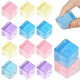 QOWIJEX 12 Piezas Squishies con Forma de Cubitos de Hielo - Juguetes Refrescantes de Verano Suaves y Flexibles - Colores Surtidos Aleatorios