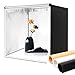 Produktbild UFLIZOGH Fotobox Fotostudio 80x80x80cm, Tragbare professionelle Lichtbox mit Einstellbarer Helligkeit und 2 Streifen LED-Beleuchtungsset 5500K 3 Hintergründe