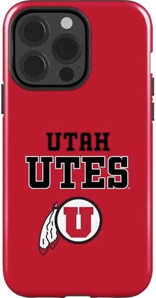 Skinit Impact Phone Case Compatible with iPhone 13 Pro - Officially Licensed University of Utah Circle and Feather on Black Design