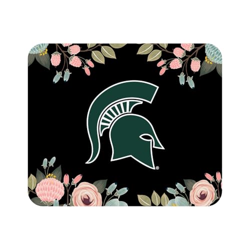 Mouse Pad, Fabric, Michigan State University Standard/Floral Pink
