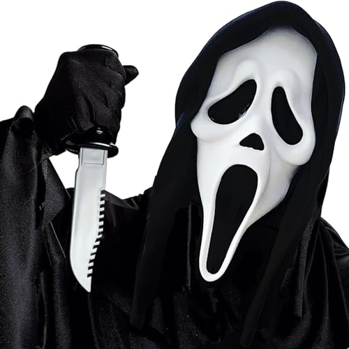 M-YOUNG Halloween Mask Horror Full Face Mask Natural Latex Scary Skull Mask for Adults Scary Horror Movie Costume Accessory for Cosplay and Halloween Party