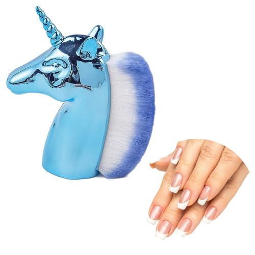 Unicorn Makeup Brush For Nail Art, Powder Foundation, Blush, Contour, Manicure, Rainbow Horse Big Brush For Face & Hands (Blue)