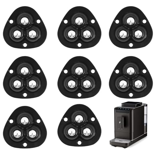 OFFCUP 8PCS Mini Ruedas Adhesivas Giratorias, Rueda Para Muebles con 3 Rodamientos de Bolas, Pequeñas Rueda Autoadhesivas de 360°Rueda de Bolas para Muebles Pequeñas Mesita Caja (Negro)