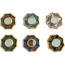 Small Decorative Peruvian Mirror, Small wall Decor, Peru Handpainted Glass Mirror 4" Frame