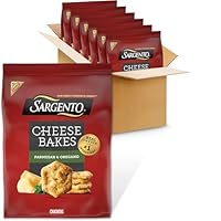 Sargento® Cheese Bakes Parmesan and Oregano Crackers, Cheese Crackers, Lunch Snacks, Bulk Snacks, 6-4.5 oz Bags