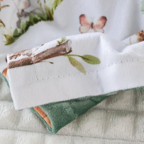 BORITAR Baby Blanket for Boys Girls Super Soft Double Layer Minky with Dotted Backing，Cute Fox Design Blanket for Nursery Stroller Crib Bed Newborns 30 x 40 Inch(75x100cm)