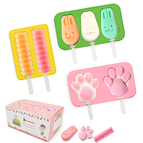 Bongpuda Ice Pop Mold For Kids, 3 Packs Silicone Popsicles Molds With Lids | 2 Sets Reusable Sticks, Flexible Animal Shaped Ice Cream Cake Pop Mold For Homemade Diy #TOP2