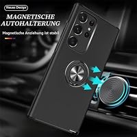 Dechyi hülle für Samsung Galaxy S24 Ultra (6.8") und 2 Stück gehärtetem Glas Displayschutzfolie Handyhülle mit Ringhalterung stoßfest, Kratzfest strapazierfähig Schutzhülle Schwarz – Ansicht 3