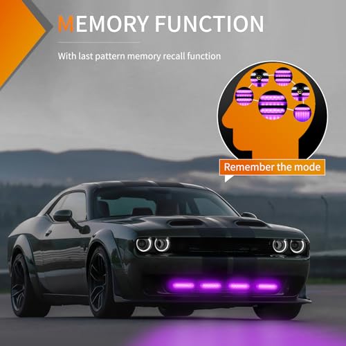 Image of Nilight 6LED Emergency Strobe Lights 4PCS Ultra Slim Surface Mount Hazard Caution Light bar 12-24V Sync Feature Warning Flashing kit for Truck Car Vehicle ATV SUV UTV Purple