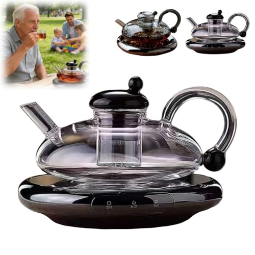 2026 Upgrade 24oz Glass Teapot Set with Warmer & Infuser