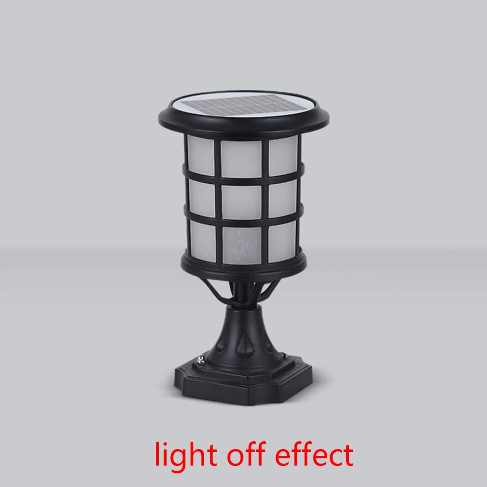 Kolumna Solarna Na Dziedzińcu, Antykorozyjna Zewnętrzna Lampa Piętnowa W Stylu Vintage Oświetlenie Duszpasterskie Słoneczna Latarnia Słupkowa,Lampy Podłogowe O Stopniu Ochrony IP54 Trawnika