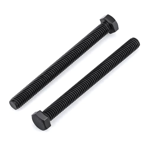Image of Glvaner 3 /8-16 x 3-1 /2 inch Stainless Steel Hex Head Screws Bolts, Black Coated, 304 Stainless Steel 18-8, Hexagon Head Bolts, Full Thread, 8 pcs