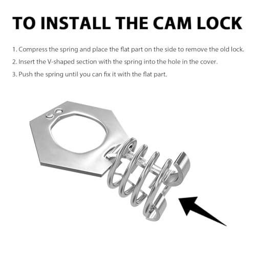 Image of 2 PCS RV Water Heater Latch Twist Cam Lock, Stainless Steel Door Cover Latch Assembly with Thumb Ring & Spring, Universal Camper Water Heater Fastener Replacement Part