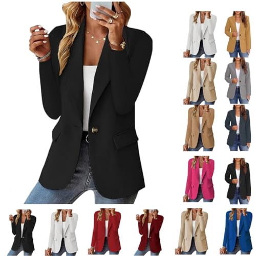 Womens Casual Blazers Work Business Open Front Long Sleeve Suit