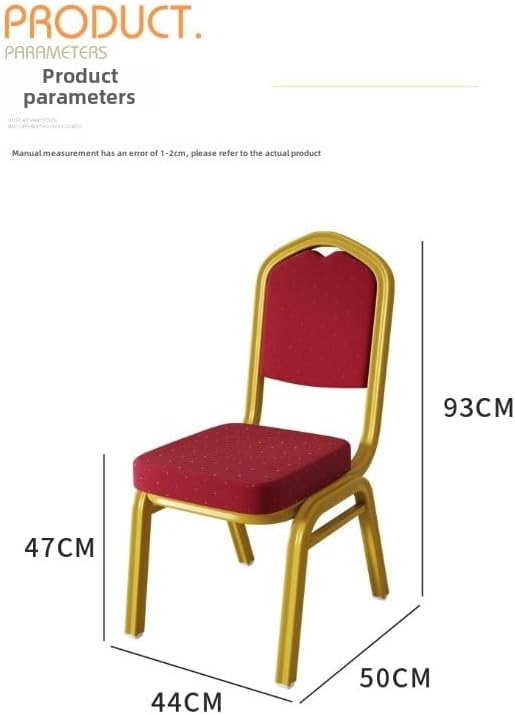 Stackable Banquet Chairs with Comfortable Padding - Ideal for Events, Hotels, and Homes (Thickened Blue Rose Fabric,Aluminum Alloy Tube Wall Thickness 2.2CM)