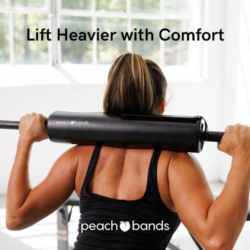 Peach Bands Barbell Pad with Secure Straps for Squats and Hip Thrusts (Black Vegan Leather) by peach bands - Image 6