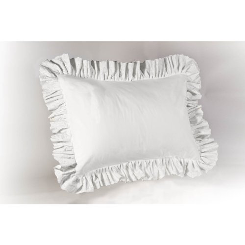 SHOPBEDDING White Eyelet Ruffled Pillow Sham, Standard