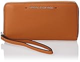 Armani Exchange - Round Zip Wristlet, Carteras Mujer, Marrón (Cognac), 10.1x2.5x19.0 cm (B x H T)