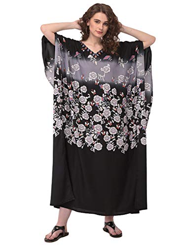 Image of Oussum Women Kaftan Plus Size Polyester Summer Lightweight Caftan Swimsuit Cover Ups Maxi African Mumu Lounge House Dress