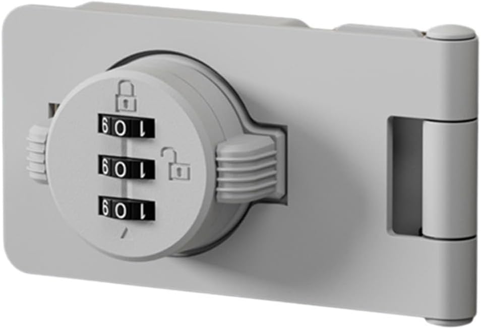 3-Digit Digital Keyless Combination Lock Glass Cabinets, Display Cases & Sliding Doors – Zinc Alloy Security Lock with Password Display, 2.53 x 1.39 x 1.00 in, White