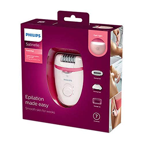 Depilador Elétrico Philips Satinelle Essential BRE285/00 2 velocidades com 7 acessórios Bivolt