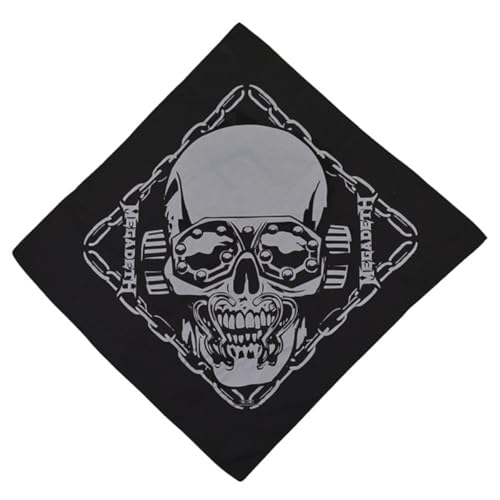 Megadeth Bandana Vic Rattlehead Band Logo Official Black One Size